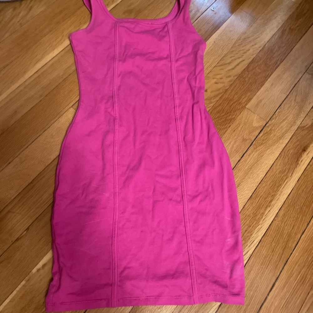 Pink white fitted dress XXS